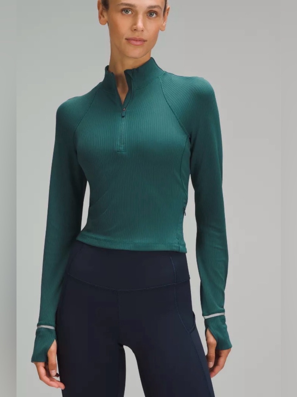 NWT Lululemon It's Rulu Run Ribbed Cropped Half Zip